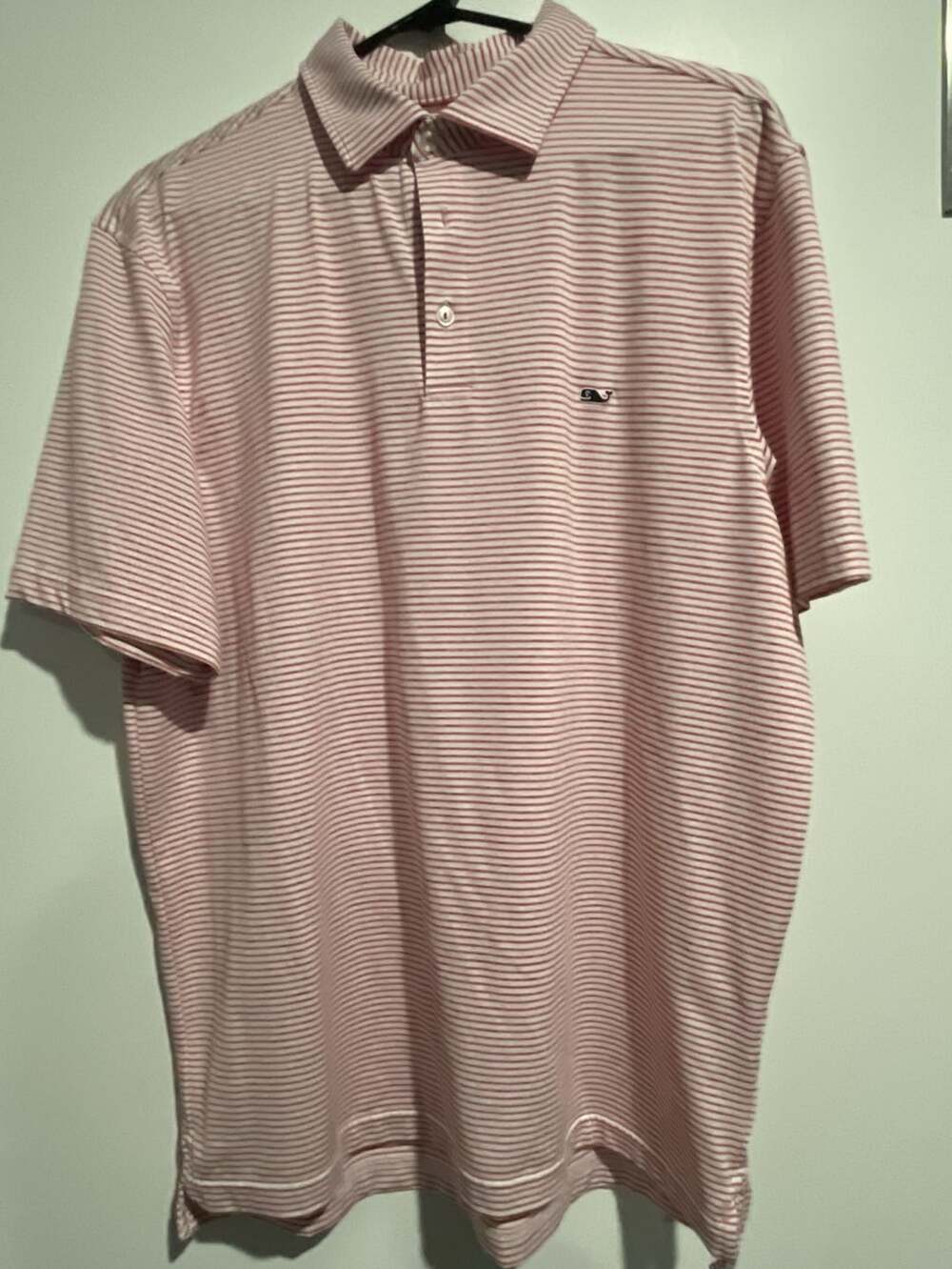 Vineyard Vines On-The-Go Sankaty Polo Shirt Red White Striped Size L